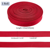 Cloth Cord for Women's Wedding Dress Zipper Replacement, Adjustable Fit Satin Corset Back, Lace-up Formal Prom Dress, FireBrick, 15~17x1mm, 3.5m/roll