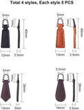 PU Leather Zipper Puller, Garment Accessories, with Alloy Findings, Gunmetal, Mixed Color, 74x72x17mm, 20pcs/box