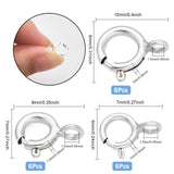 18Pcs 3 Style 925 Sterling Silver Spring Ring Clasps, Ring, with 925 Stamp, Silver, 7~10x6~8x1~1.5mm, Hole: 1.5mm, 6Pcs/style
