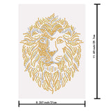 Lion Head Glass Hotfix Rhinestone, Iron on Appliques, Costume Accessories, for Clothes, Bags, Pants, Citrine & Light Topaz & Crystal, 297x210mm