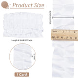 Ruffled Cloth Ribbon, Pleated Ribbon, Garment Accesories, Snow, 2 inch(50mm), about 4.92 Yards(4.5m)/Card