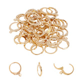 304 Stainless Steel Leverback Earring Findings, with Loop, Golden, 14.5x12mm, Hole: 1mm, Pin: 0.8x1mm, 50pcs/box