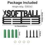 Sports Theme Iron Medal Hanger Holder Display Wall Rack, with Screws, Softball Pattern, 150x400mm