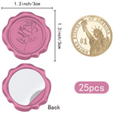 25Pcs Adhesive Wax Seal Stickers, Envelope Seal Decoration, For Craft Scrapbook DIY Gift, Hot Pink, Flower, 30mm