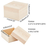 Wooden Box Storage for Handmade Soap, Slide Top Box, Square, BurlyWood, 10.95x11x7.85cm, Inner Diameter: 9.55x9.65cm