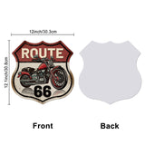 Vintage Metal Tin Sign, Iron Wall Decor for Bars, Restaurants, Cafes Pubs, Shield, Route 66, Motorbike, 308x303x0.3mm
