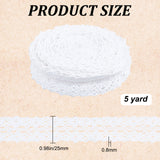 5 Yards Cotton Elastic Cords, Flat with Laciness, Garment Accessories, White, 22~25mm