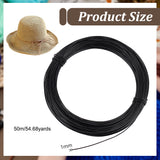 PVC Covered Iron Boning Strips, Wire for Millinery Hat Brims, Black, 1mm
