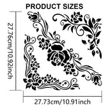 1Pc PET Hollow Out Drawing Painting Stencils, for DIY Scrapbook, Photo Album, with 1Pc Art Paint Brushes, Flower, 300x300mm