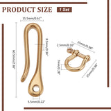 Brass S Hook Clasps and Brass Shackles Clasps, Raw(Unplated), 6.8x5.2x1.1cm