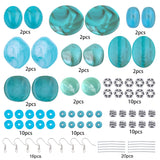 DIY Imitation Gemstone Style Earring Making Kits, include Acrylic & Synthetical Turquoise & Alloy Beads, Brass Earring Hooks, Antique Silver & Platinum