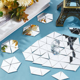 200Pcs 3D Mirror Triangle Acrylic Mosaic Wall Sticker, for Home Decoration or DIY Crafts, Silver, 25x25x0.8mm