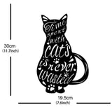 Iron Wall Art Decorations, for Front Porch, Living Room, Kitchen, Matte Style, Cat Pattern, 300x300x1mm, Hole: 3mm