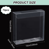 72Pcs Foldable Transparent PET Boxes, for Craft Candy Packaging Wedding Party Favor Gift Boxes, Square, Clear, 10x10x3cm