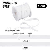Nylon Ribbon, Underwire Replacement Bra Cover Band Ribbon, for Sewing Accessories, White, 3/8 inch(10mm), about 27.34 Yards(25m)/Roll