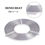 Aluminum Wire, Flat, Silver, 5mm, about 32.8 Feet(10m)/roll