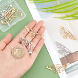 8Pcs 2 Colors Titanium Steel Pendants, Laser Cut, Butterfly Wings, Golden & Stainless Steel Color, 48.5x20x1mm, Hole: 1.4mm, 4pcs/color