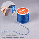 Round Waxed Polyester Cords, Twisted Cord, Blue, 0.5mm, about 106m/roll