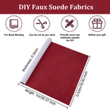 1 Sheet DIY Faux Suede Fabrics, with Paper Back, for Book Binding, Dark Red, 430x1000x0.3mm