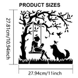 1Pc PET Hollow Out Drawing Painting Stencils, with 1Pc Art Paint Brushes, for DIY Scrapbook, Photo Album, Dog, 300x300mm