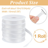 Polyester Elastic Shoulder Strap, with Plastic Empty Spools, for Sewing Bra Straps Making, White, 10mm, about 10.94 Yards(10m)/Roll