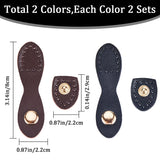 4 Sets 2 Colors PU Imitation Leather Sew on Bag Snap Buckle, Purse Tab Closure, with Alloy Snap Button, Mixed Color, 8x2.2x0.9cm, 2 sets/color