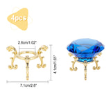 Iron Tray Pedestal, for Crystal Ball, Golden, 7.1x4.1cm, Tray: 2.6cm, 4pcs/set