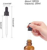 Glass Dropper Set Transfer Graduated Pipettes, Black, 125x22mm, Capacity: 100ml(3.38fl. oz)