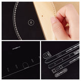Clear Acrylic Leather Template, Buckert Bag Making Template, Clear, 39~411x15.8~286x2mm, Hole: 1.5~20.5mm, 7pcs/set