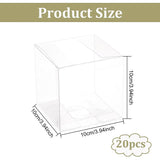 Foldable Transparent PVC Boxes, for Craft Candy Packaging, Wedding, Party Favor Gift Boxes, Square, Clear, 10x10x10cm, Unfold: 29x20.1x0.1cm