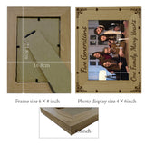 Natural Wood Photo Frames, for Tabletop Display Photo Frame, Rectangle, Word, 218x168mm, Inner Diameter: 142x90mm