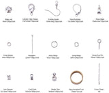 Metal Jewelry Findings Sets, Platinum,  17.4x10x2.15cm