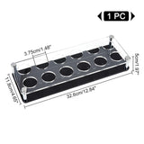 12-Hole Acrylic Shot Glasses Holders, with 304 Stainless Steel Support Standoff Pins, Beer Wine Glasses Organizer Rack for Family Party Bar Pub, Rectangle, Black, 325x118x50mm