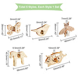 5 Style Alloy Bag Twist Lock Clasps, with Iron Gasket & Buckle Clasps, Tortoise, Horse, Bee, Butterfly, Bird, Light Gold, 1.4~6.3x2.2~3.2x0.03~2.2cm