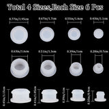 24Pcs 4 Style Silicone Bottle Seal Plug, Reusable Replacement Bottle Stopper, White, 11~19.5x9~11.5mm, Pin: 7~16mm, 6pcs/style