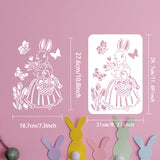 Plastic Drawing Painting Stencils Templates, for Painting on Scrapbook Fabric Tiles Floor Furniture Wood, Rectangle, Rabbit, 29.7x21cm