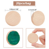 Unfinished Wooden Discs, Wood Cutout Circles Chips, for Arts & Crafts Projects, Flat Round, BurlyWood, 3.95x0.7cm, 20pcs/bag