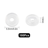 100Pcs Comfort Silicone Pads for Screw Back Clip on Earrings, Anti-Pain, Clip on Earring Cushion, Clear, 5.5x1.5mm, Hole: 1.6mm