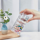 Plastic Bead Containers, Round, 5 Vials, Clear, 7x13.3cm, 4pcs/box