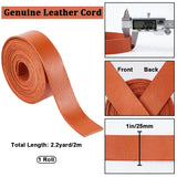 2M Flat Leather Cord, for Jewelry Making, Saddle Brown, 25x2mm, about 2.19 Yards(2m)/pc