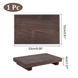 Candlenut Wood Holder for Planter Pots, Serving Tray, Rectangle, Coconut Brown, 230x150x40mm