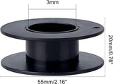 Plastic Thread Bobbins, for Embroidery and Sewing Machines, Black, 55x20mm, Hole: 3mm