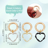 Heart Alloy Marten Boots Pendant Decoration, with Alloy Spring Gate Rings, for Shoes Boot Purse Packbag Accessories, Mixed Color, 48mm, 3 colors, 2pcs/color, 6pcs/set