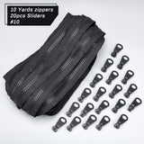 Nylon Closed-end Zipper and Resin Zipper Sliders Zipper Head, Black, 47x18mm