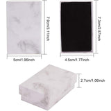 Paper Cardboard Jewelry Boxes, Rectangle, White, 8.1x5.1x2.7cm