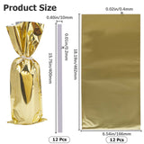 Plastic Packaging Bags, Aluminum Plated, with String, for Red Wine Packaging, Rectangle, Champagne Yellow, 46.2x16.6x0.04cm