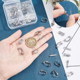 50Pcs 5 Style 201 & 304 Stainless Steel Clip-on Earring Converters Findings, for Non-Pierced Ears, Stainless Steel Color, 16~20.5x4~12x3~10mm, Hole: 0.7~3mm, 10Pcs/style