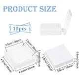 Transparent Acrylic Loose Diamond Display Boxes, with White Sponge Inside, for Gemstone, Jewelry Storage, Square, Clear, 4.3x4.2x1.5cm, Inner Diameter: 3.5x3.5x1cm