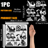 PET Hollow Out Drawing Painting Stencils, for DIY Scrapbook, Photo Album, Tractor, 30x30cm