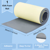 Adhesive EVA Foam Sheets, for Art Supplies, Paper Scrapbooking, Cosplay, Halloween, Foamie Crafts, Gray, 300x6mm, about 2m/roll